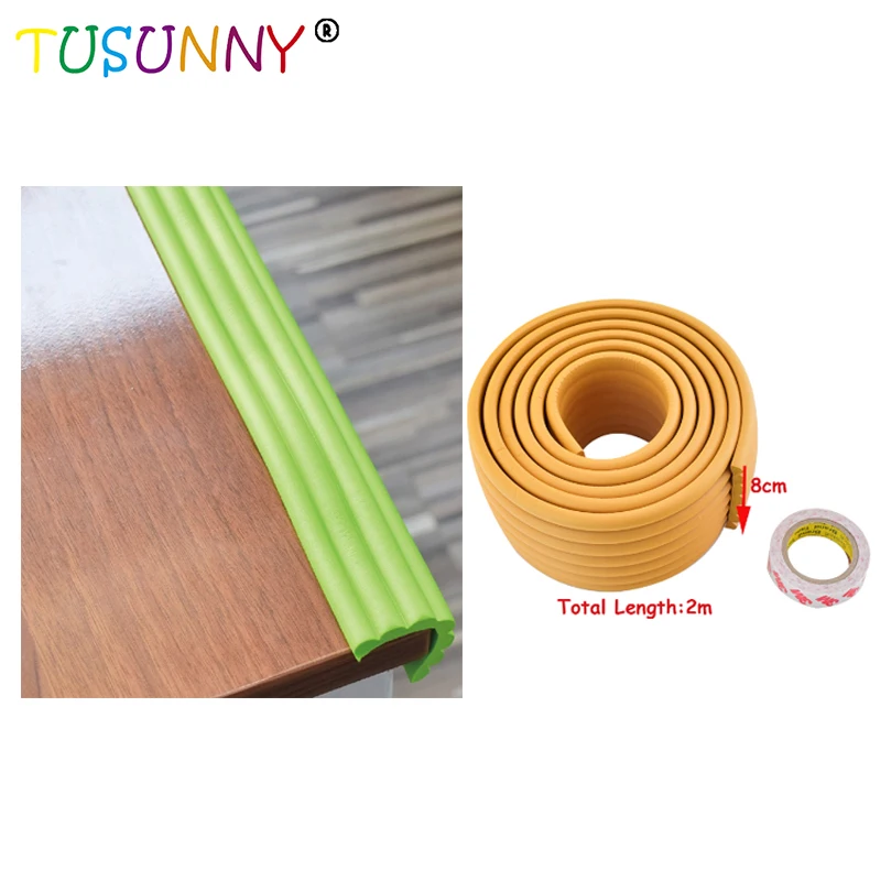

TUSUNNY 2M Children Protection Table Guard Strip Safety Products table Edge Furniture Horror Crash Bar Corner Foam Bumper