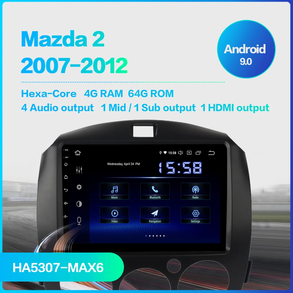 Для MAZDA 2 Радио 2010 2011 2012 2013 автомобиль 1 din Carplay Android 9,0 gps навигация " ips Автомобильная радио мультимедиа Автомобильная компьютер