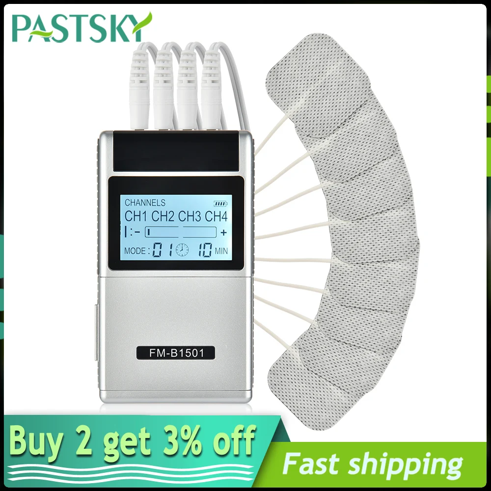 

15 Modes TENS Therapy Massager 4 Output Electric EMS Nerve Muscle Stimulator Digital Pulse Low Frequency Treatment Instrument