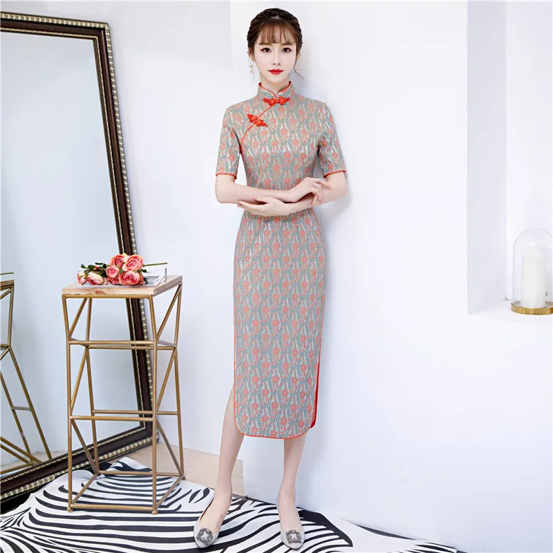Gu xiu улучшенные композитные материалы кружева хипстер Young shao nv kuan Cheongsam средней длины Весна и лето стиль Cheon