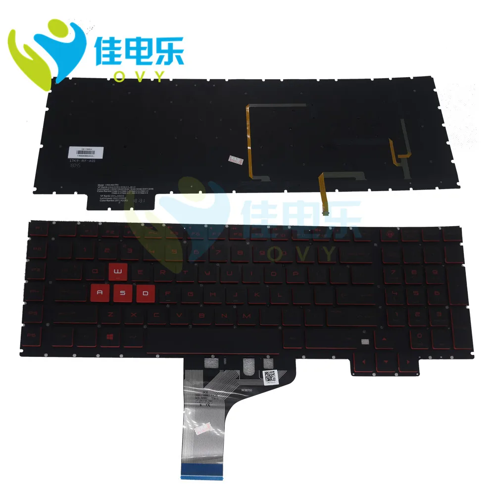 

OVY US backlit keyboard for HP OMEN 17 AN AN002NF English black notebook keyboards red keys 924003 001 original FreeÂ shipping
