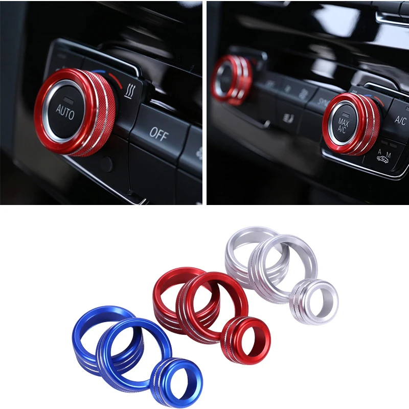 Air Conditioner Knob Audio Volume Tune Button Trim Cover Ring For BMW X5 X6 E70 E71 F15 F16 2014-2018