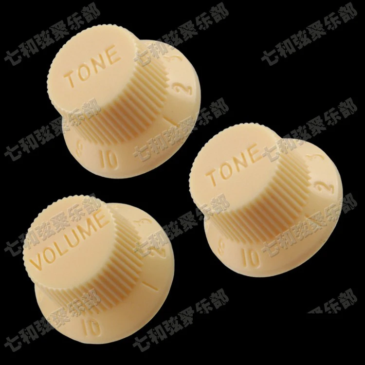 

A set 3 Cream Guitar Speed Control Knobs for Electric Guitar (1 Volume & 2 Tone) (Figures do not fill color)
