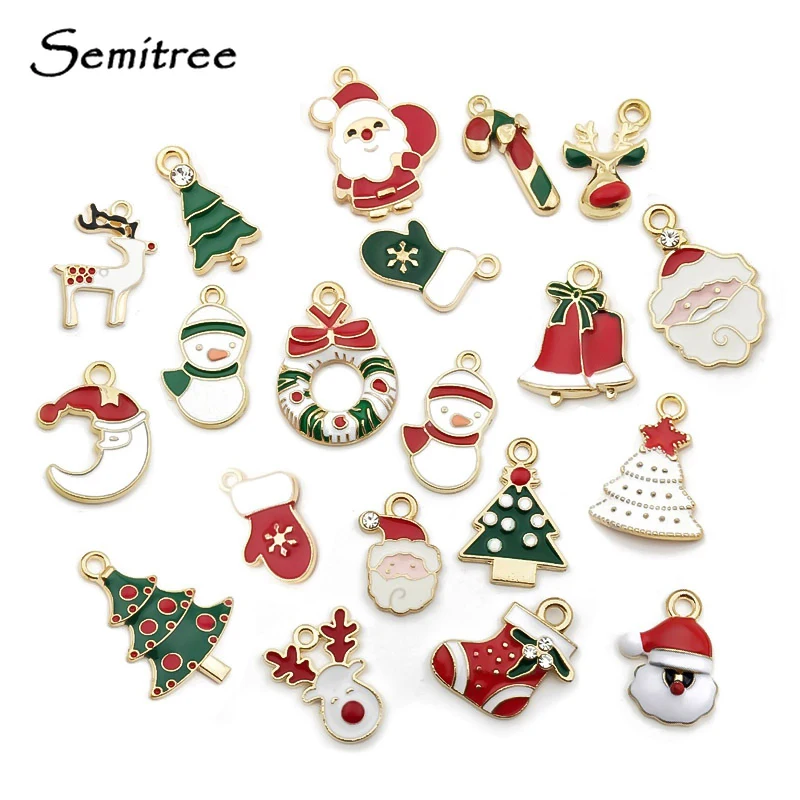Semitree 20 шт. смешанный стиль Рождественский браслет подвеска в виде капли масла