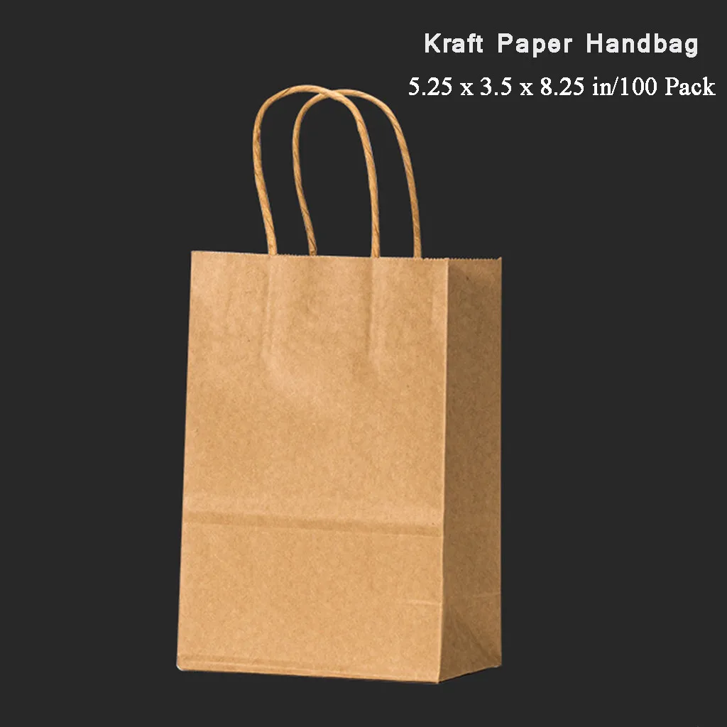 

Storge Bag Paper Carrier Bags With Flat Paper Carrier Bags with Flat Handles Pack of 100 Brown 15 x 21 x 8 cm Dropshipping 2020