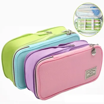 

Kawaii Pencil Case Color Canvas Large Capacity multifunctional Pencil Box Cute Pencilcase Kids School Stationery
