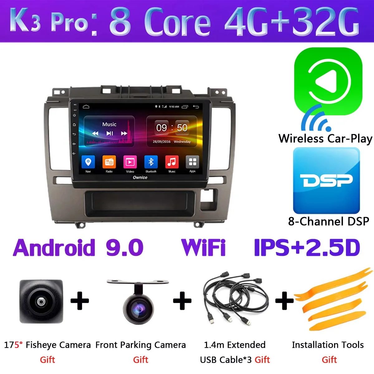 " 360°Panoramic Android Octa Core dvd-плеер для автомобиля для Nissan Tiida 2005 2006 2007 2008 2009 2010 автомобиль радио ADAS 4G DSP CarPlay - Цвет: K3 Pro CarPlay