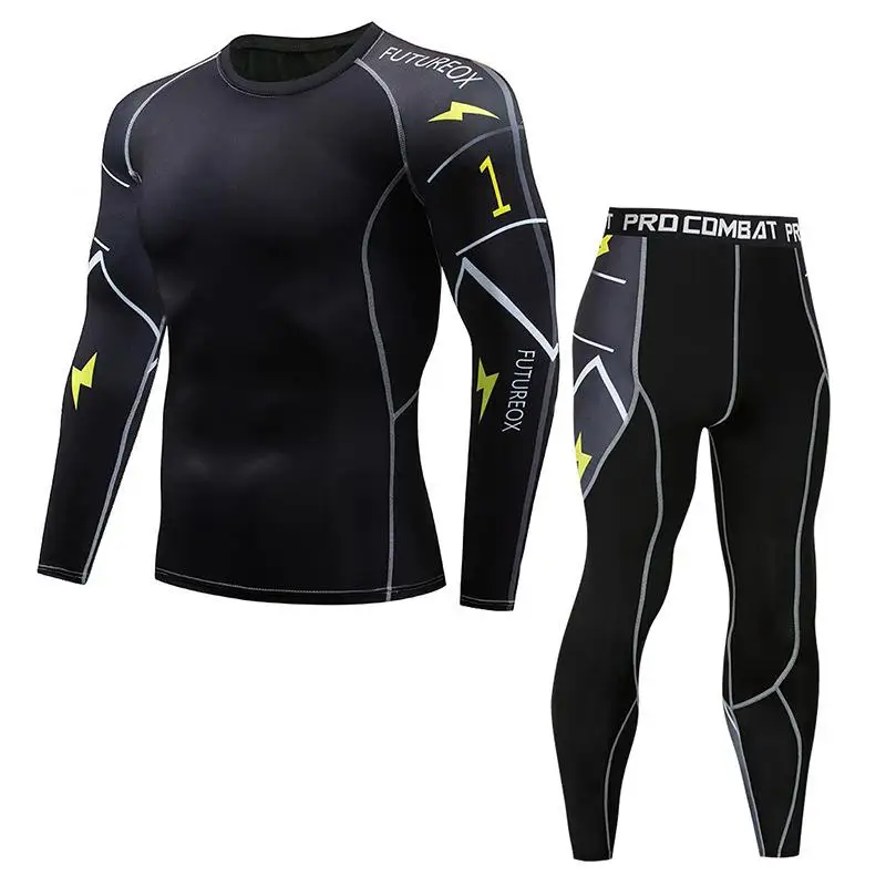 

New Model Thermal Underwear Men Sets Compression Sweat Quick Drying Long Johns fitness bodybuilding shapers