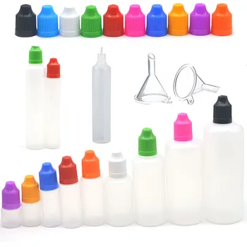 

5pcs 3/5/10/15/20/30/50/100/120 ml Empty LDPE Plastic E Liquid Juice Dropper Eye Squeezable Bottles Long Tip Cap Vape Container