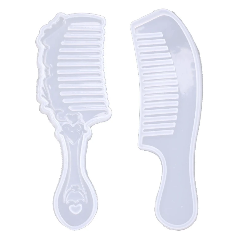 

2 Shapes Comb 3D Transparent Epoxy Resin DIY Mold for DIY Comb Casting Silicone Mold Art Craft Making Handmade Comb Gift