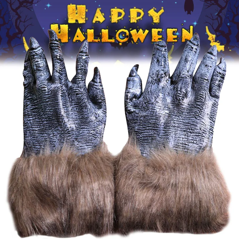 

Halloween Simulation Werewolf Gloves Horrific Imitation Wolf Claw Costume Accessory Gloves DTT88