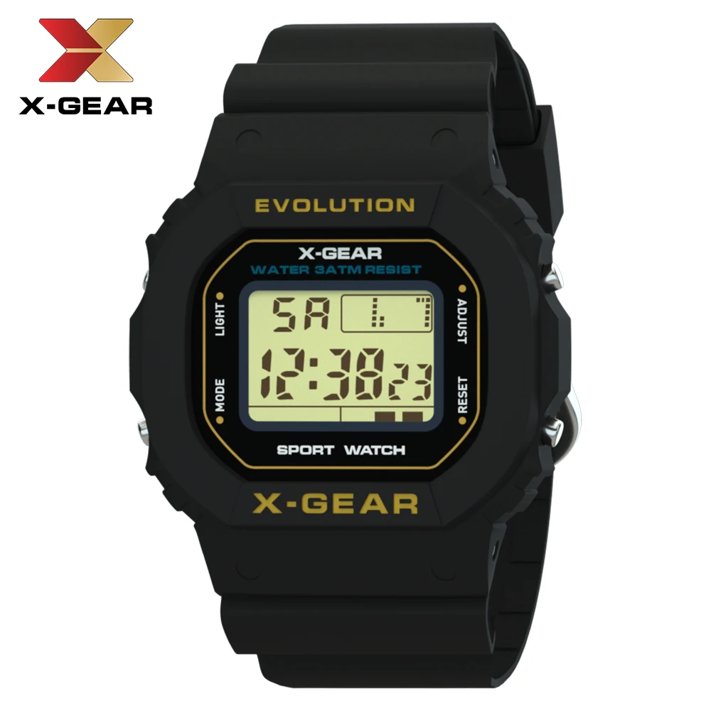 X-GEAR мужские часы модные супер классические цифровые часы унисекс Мужские наручные часы Прямоугольные детские спортивные часы - Цвет: Коричневый