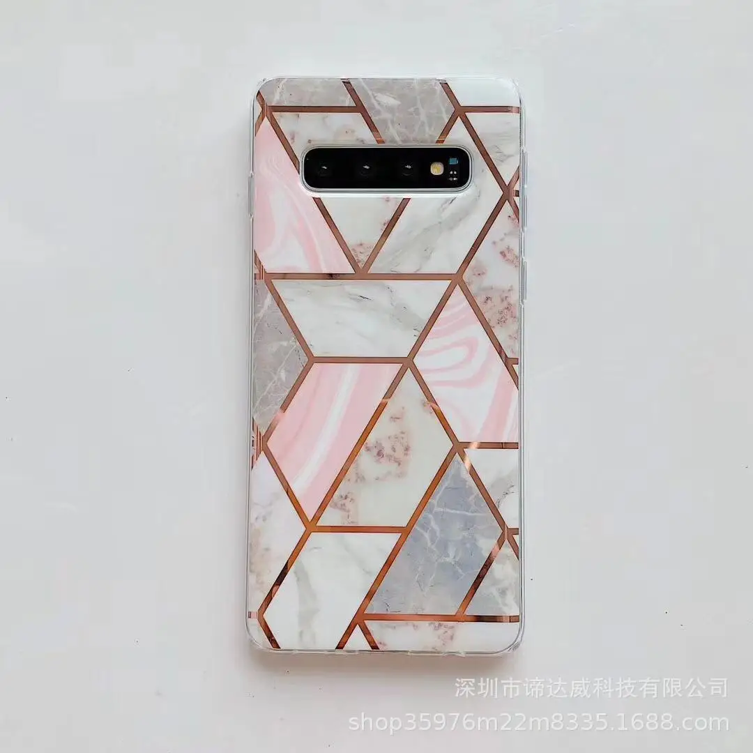 Гальванизированный мрамор Note9 SAMSUNG S10 plus чехол для телефона, применимый iPhone Xs MAX розовое кольцо