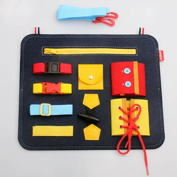 

Toddlers Busy Felt Board Toy Baby Basic Skills Activity Board Educational Learning Toys Learn to Snap,Zip,Tie Shoe Laces