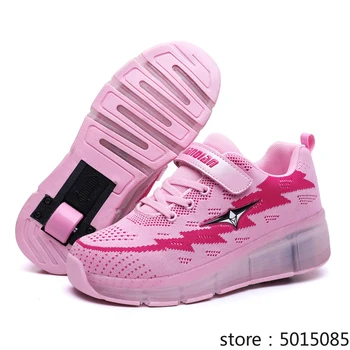 

Children Heelys LED Light Sneakers One Wheel Boys Girls Roller Skate Casual Shoe Kids Girl Sport Shoes USB Charging Orange