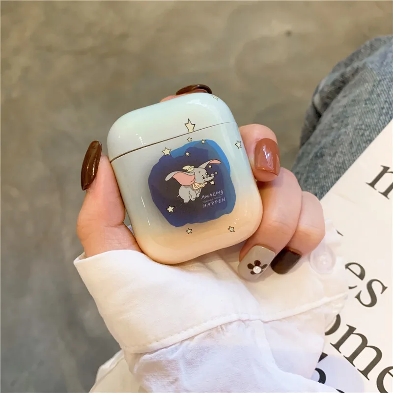 Прекрасный Dumbo Baby Elephant для Apple airpods аксессуары Ударопрочный пластиковый жесткий чехол для Airpods 1 2 защитный чехол - Цвет: 2