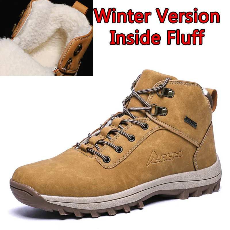 Winter Light Brown SURGUT/ г.; модные зимние ботинки для мужчин; мужская повседневная обувь для взрослых; качественная резиновая обувь с высоким берцем; очень теплые плюшевые ботильоны - Color: Winter Light Brown