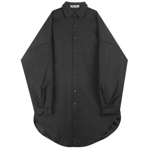 W573 black Мужская свободная повседневная Плотная хлопковая стеганая куртка с длинным рукавом, Мужская винтажная уличная одежда в стиле хип-хоп, длинная рубашка, пальто, верхняя одежда - Цвет: W573 black
