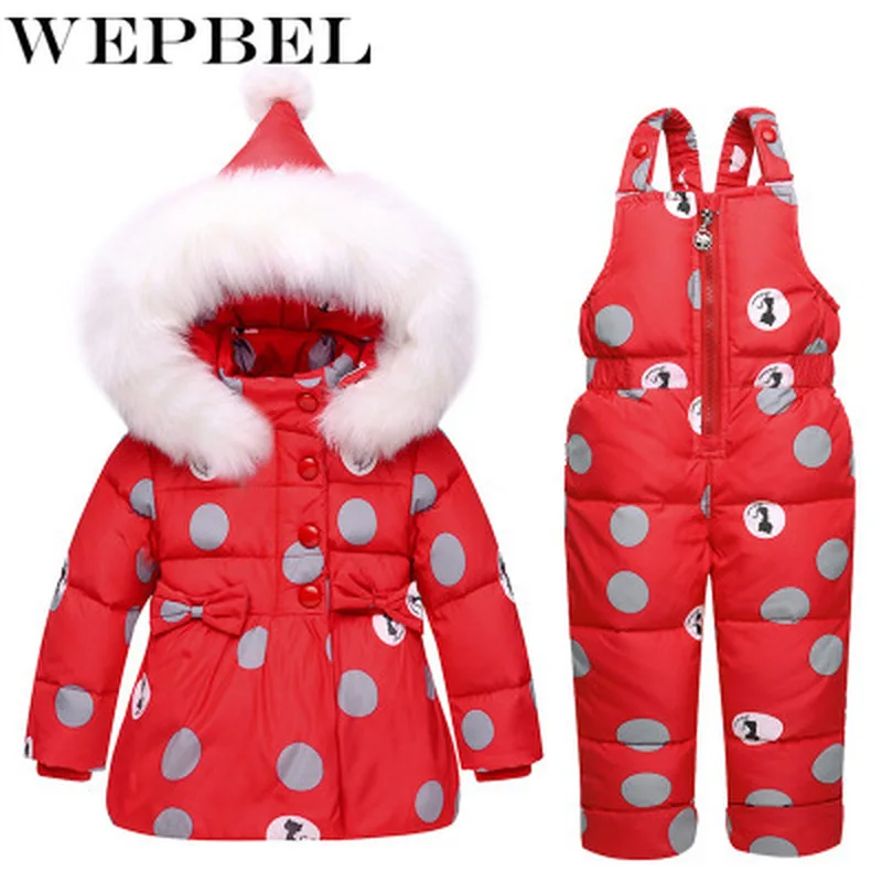 WEPBEL/детская одежда; пуховое пальто для девочек; Детский Теплый зимний комбинезон для малышей; Верхняя одежда; комбинезон; комплект одежды; Детские Зимние куртки в русском стиле