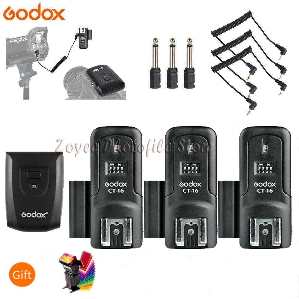Godox CT-16 16 каналов беспроводной Радио Вспышка Speedlite триггер передатчик+ 2x приемник набор для Canon Nikon Pentax студийная вспышка - Цвет: 1Triger 3 Receiver