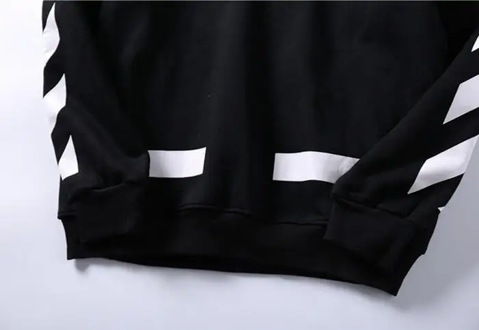 Косая полоска граффити стрелка 18ss Off-White мужские парные модели Осень Зима хлопок Повседневная Свободная Толстовка с капюшоном куртка