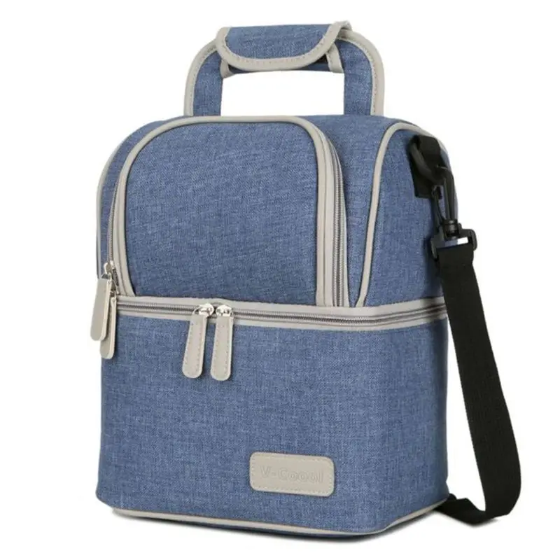 Denim Blue Модный женский рюкзак, многофункциональная сумка для пикника, двойная сумка для хранения бутылок - Цвет: Denim Blue