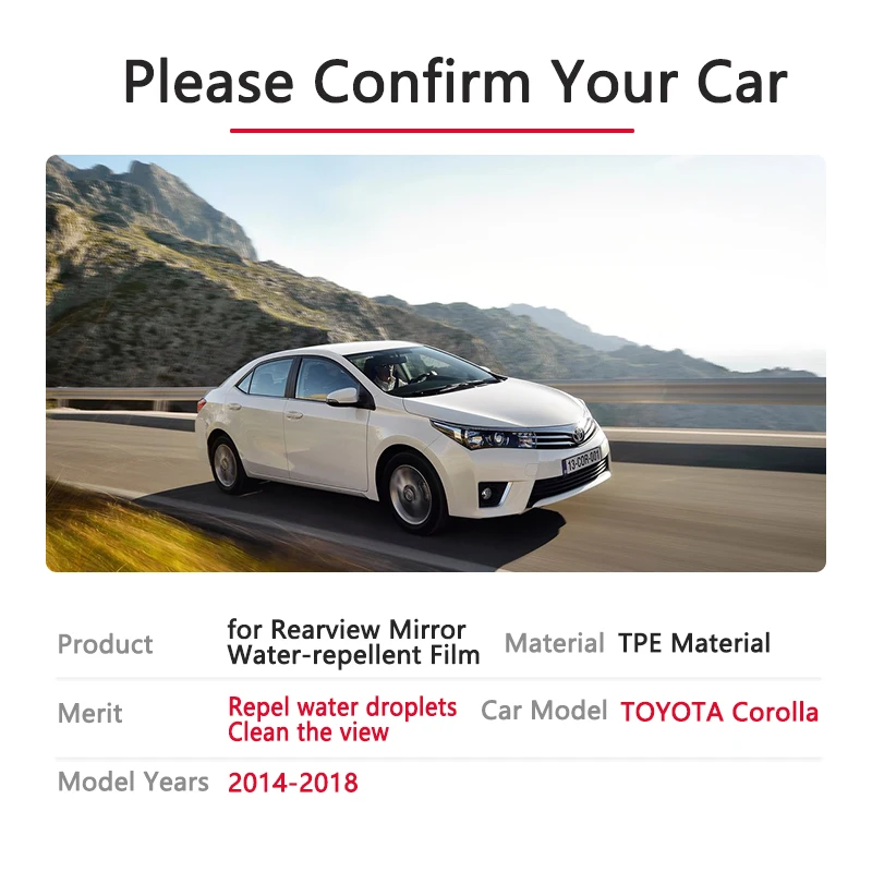 Полное покрытие противотуманной пленки непромокаемое зеркало заднего вида для Toyota Corolla E170 E160~ автомобильные наклейки аксессуары
