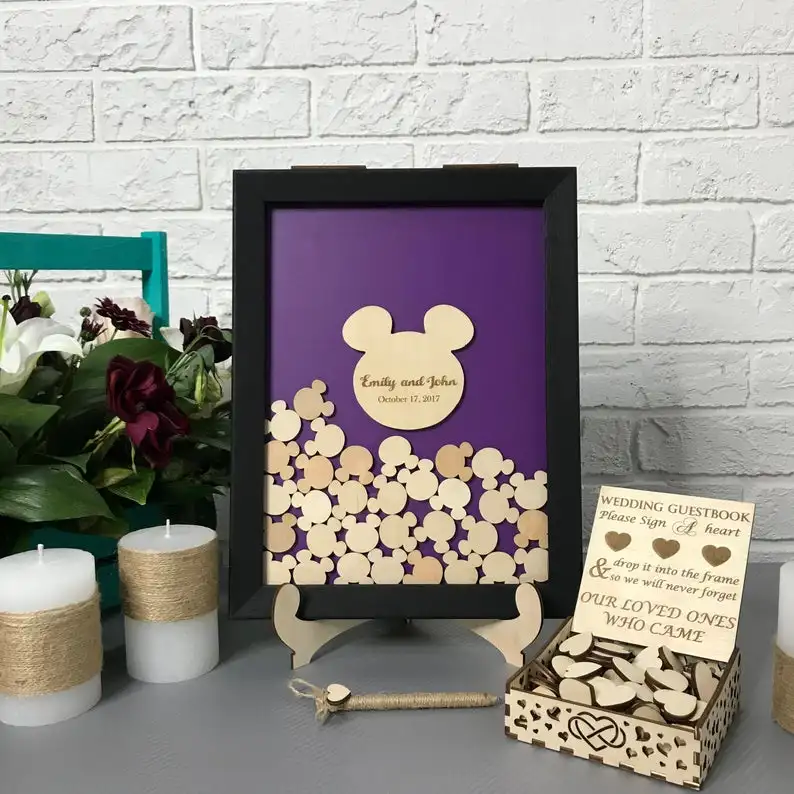 Настраиваемый милый babay shower гость Drop box 3D brithday сердце Shadow Box альтернативный выбор