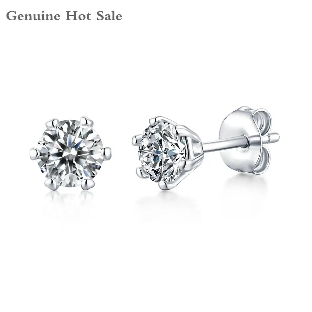 

Moissanite Earrings 1ct/2ct D Color Round Cut Diamond Test Passed Jewelry 925 Silver Earrings Wedding Engagement For Women