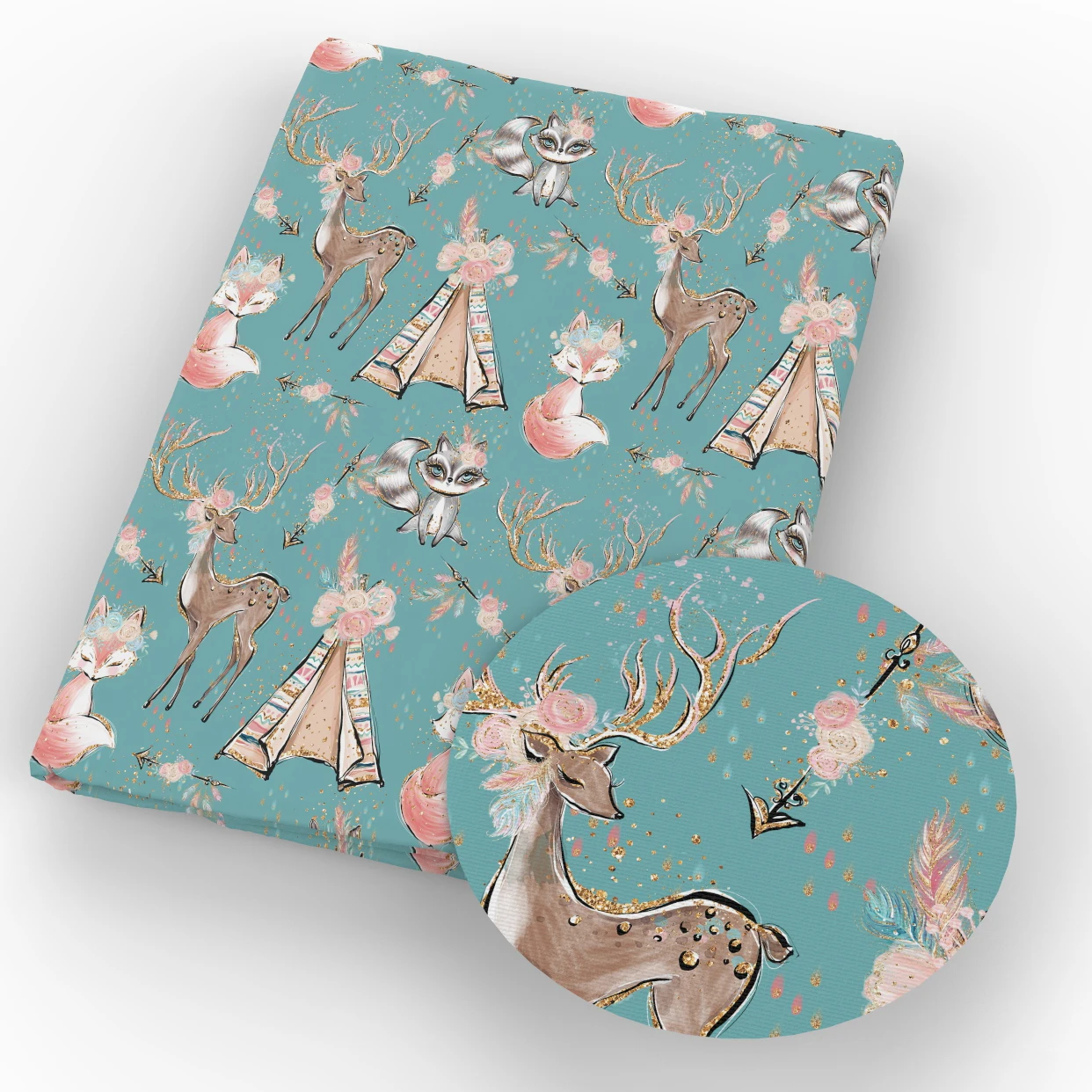 

50*145cm fox patchwork printed Polyester cotton fabric for Tissue Kids Bedding Home textile for Sewing Tilda Doll,1Yc7449