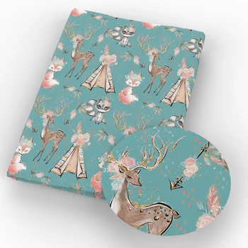 

50*145cm fox patchwork printed Polyester cotton fabric for Tissue Kids Bedding Home textile for Sewing Tilda Doll,1Yc7449