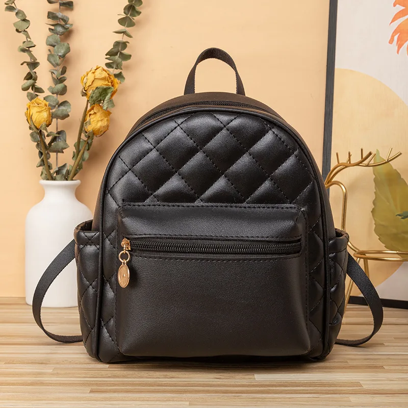 Women Backpack Diamond Lattice Pattern Lady Backpacks Korean Simple Style Preppy Girl School Travel Bag | Багаж и сумки