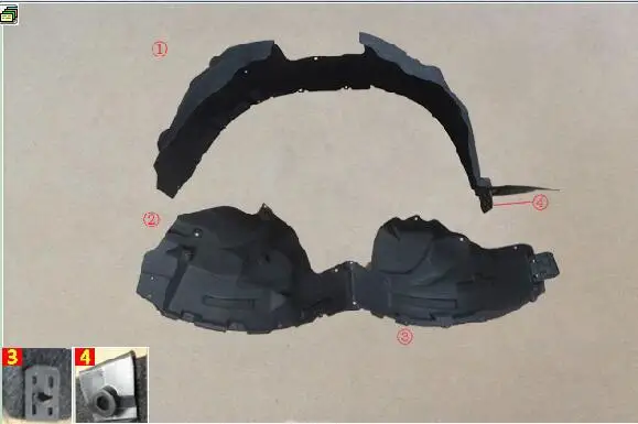 front left Колеса брызговик колодки в сборе для Great wall WEY P8 OEM: 5512110XKU47A 5512120XKU47A - Цвет: front left