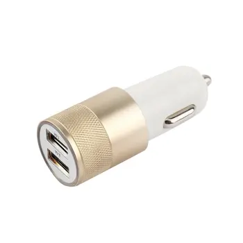 

Fashion 12v 24v 2.1A 1.0A Aluminium dual usb 2-port USB Universal Car Adapter for Normal Usb phone Charger Quick