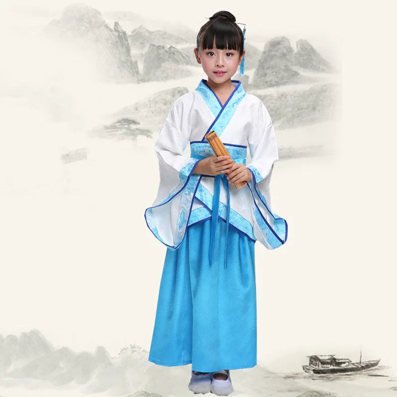 Color 3 Hanfu танцевальный костюм национальный костюм для маленьких девочек и мальчиков, костюм танга, праздничная одежда, традиционный китайский стиль, платья для выпускного вечера для мальчиков и девочек - Color: Color 3