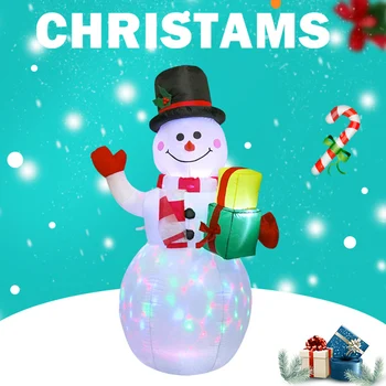 

Christmas Inflatable LED Snowman Model Light Up Christmas Blow Up Yard Decoration Indoor Outdoor Garden Decoration B99