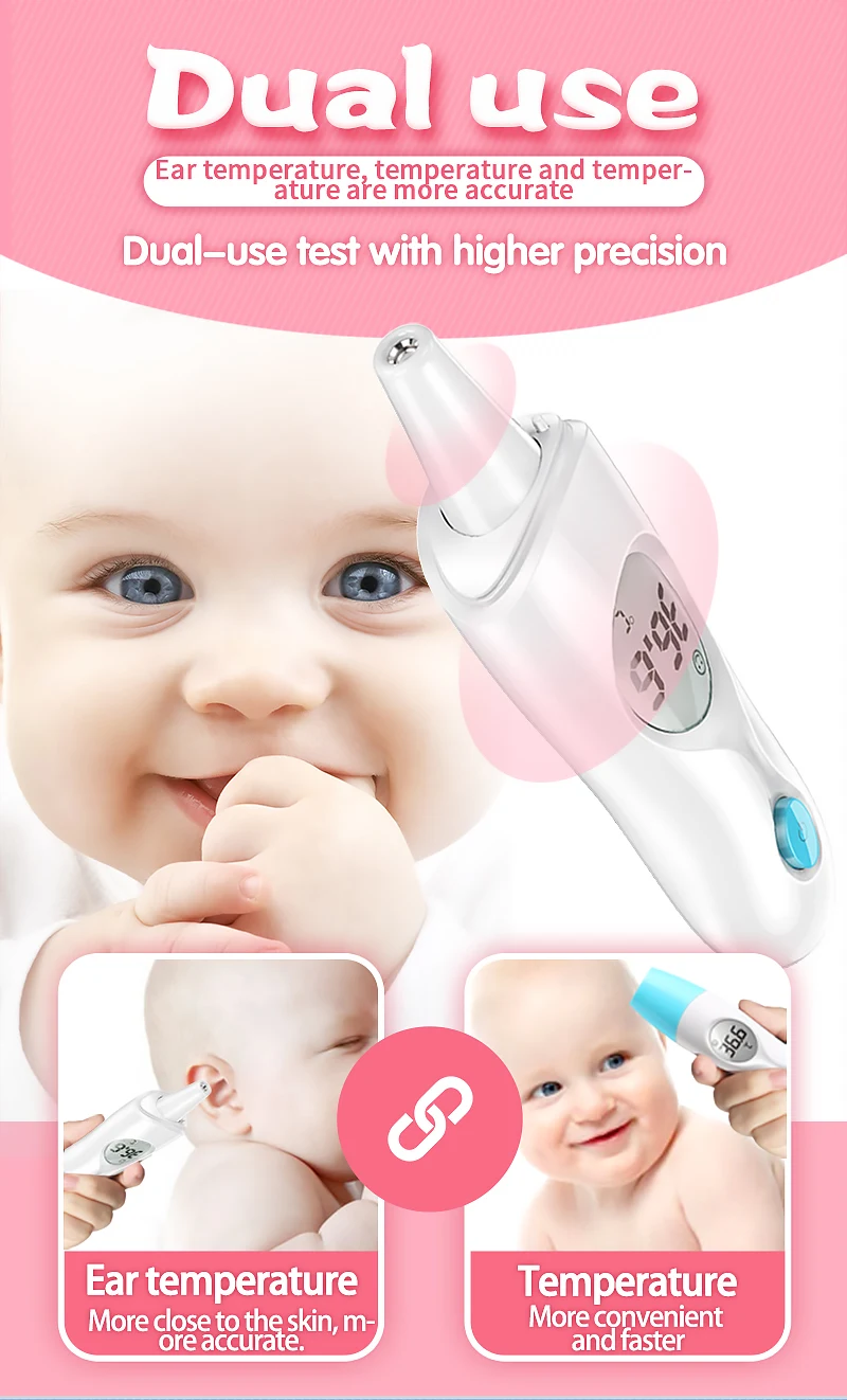 XIONGLU детский инфракрасный термометр быстрое точное измерение Бесконтактный ушной лоб двойной режим цифровой термометр для детей