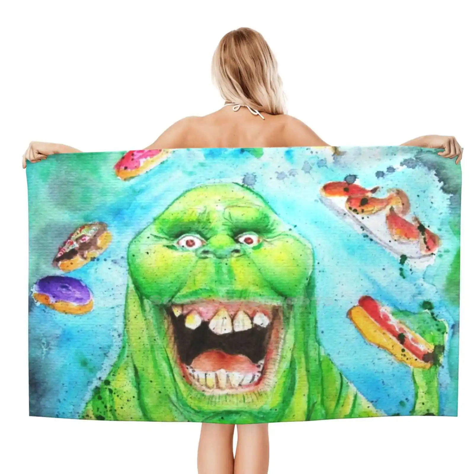 Slimer Ghostbusters Asciugamani Da Spiaggia Asciugamani Sportivi Ad Asciugatura Rapida Ghostbusters Slimer Ghost Bill Murray Horror Muslimay Stay