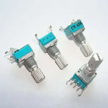

5pcs/lot pjiap switch CTR 09 type 5 feet single A20K potentiometer 15mm plum shaft