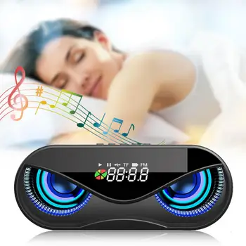 

Alarm Clock Bluetooth Speaker Voice Prompt Call Function Independent Diaphragm Flashing Colorful Light Loudspeaker Box Speaker