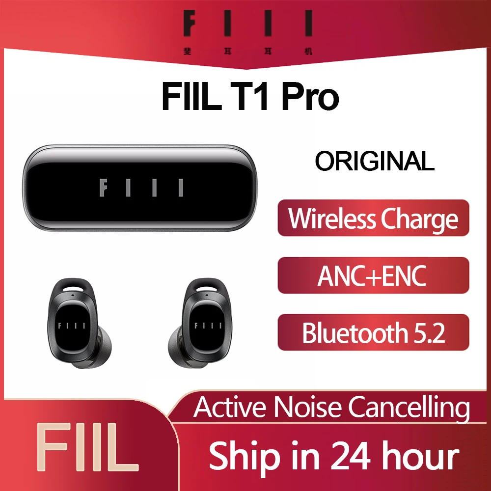 Originele Fiil T1 Pro Ware Draadloze Oordopjes Actieve Noice Cancelling Bluetooth 5.2 Waterdichte Headset Dual Luisteren Modus Oortelefoon