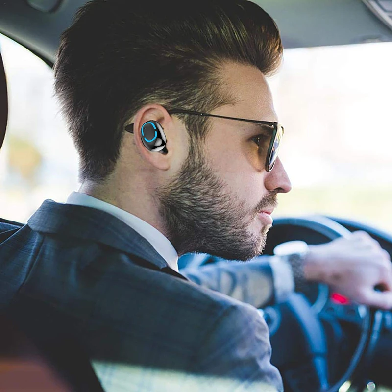Беспроводные наушники Bluetooth Q68 с дисплеем питания, настоящие стерео наушники, водонепроницаемые наушники-вкладыши с микрофоном, гарнитура для мобильного телефона
