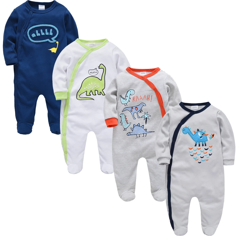 Коллекция года, 3 4 шт./партия, летняя одежда для маленьких мальчиков, roupa de bebes, комбинезон для новорожденных, Хлопковая пижама с длинными рукавами Комбинезоны для детей возрастом от 0 до 12 месяцев, одежда для малышей - Цвет: 73747576
