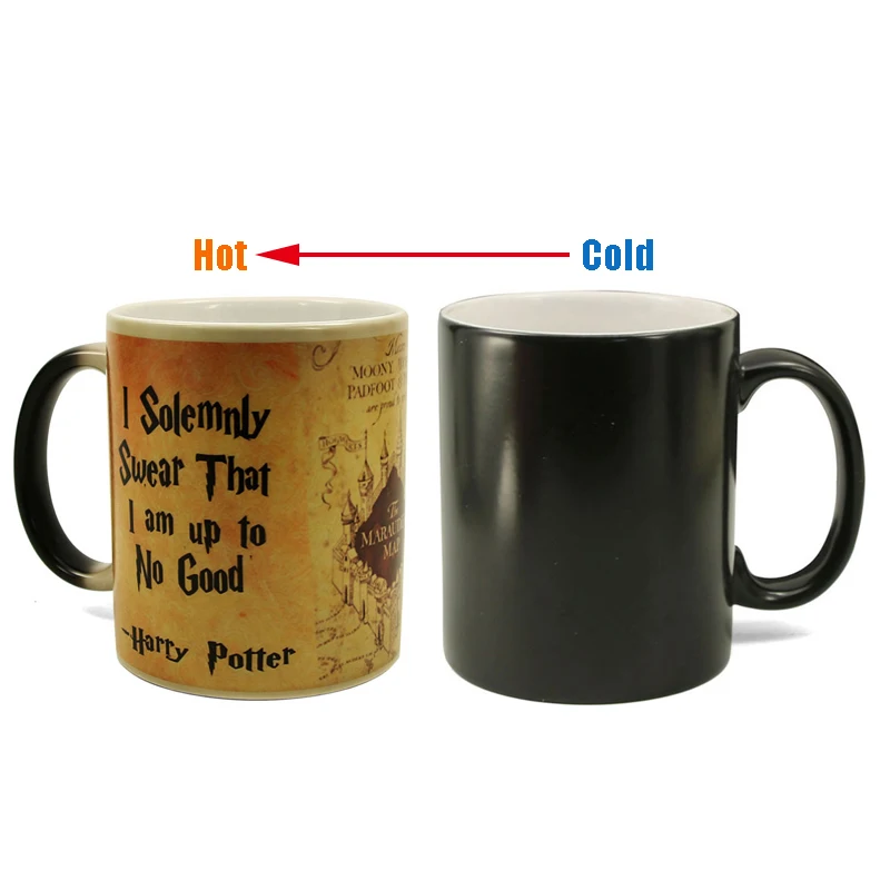 

New Cold Hot Magic Mug Harry Hot Drink Cup Color Changing Mug Potter Marauders Map Mischief Managed Wine Tea Cup Creative Gifts