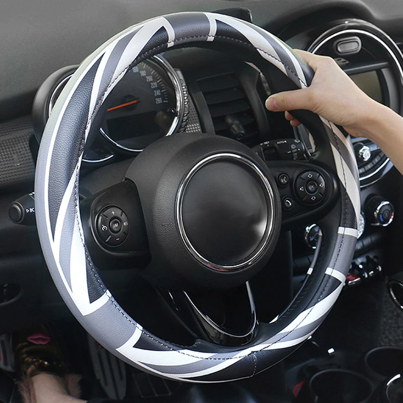 Крышка рулевого колеса автомобиля Portector кожаный Юнион Джек декор для Mini Cooper One S JCW Clubman R55 R56 F60 аксессуары для земляков