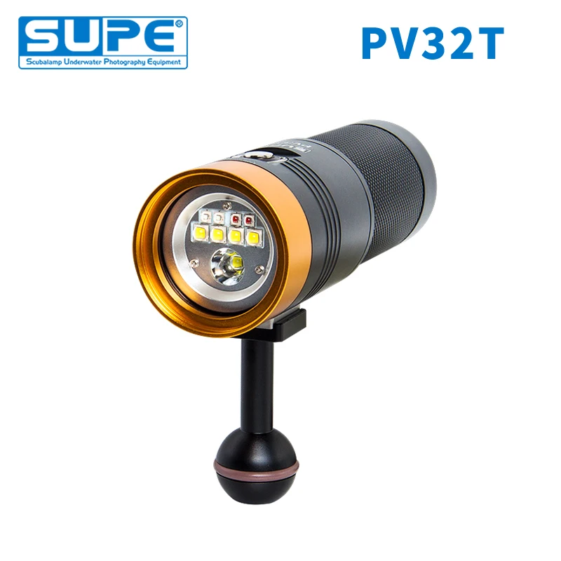 

SUPE Scubalamp PV32T 3000 Lumens White Red Blue Pink Spot Light 100M Waterpoof Video Light Scuba Diving Underwater Photography