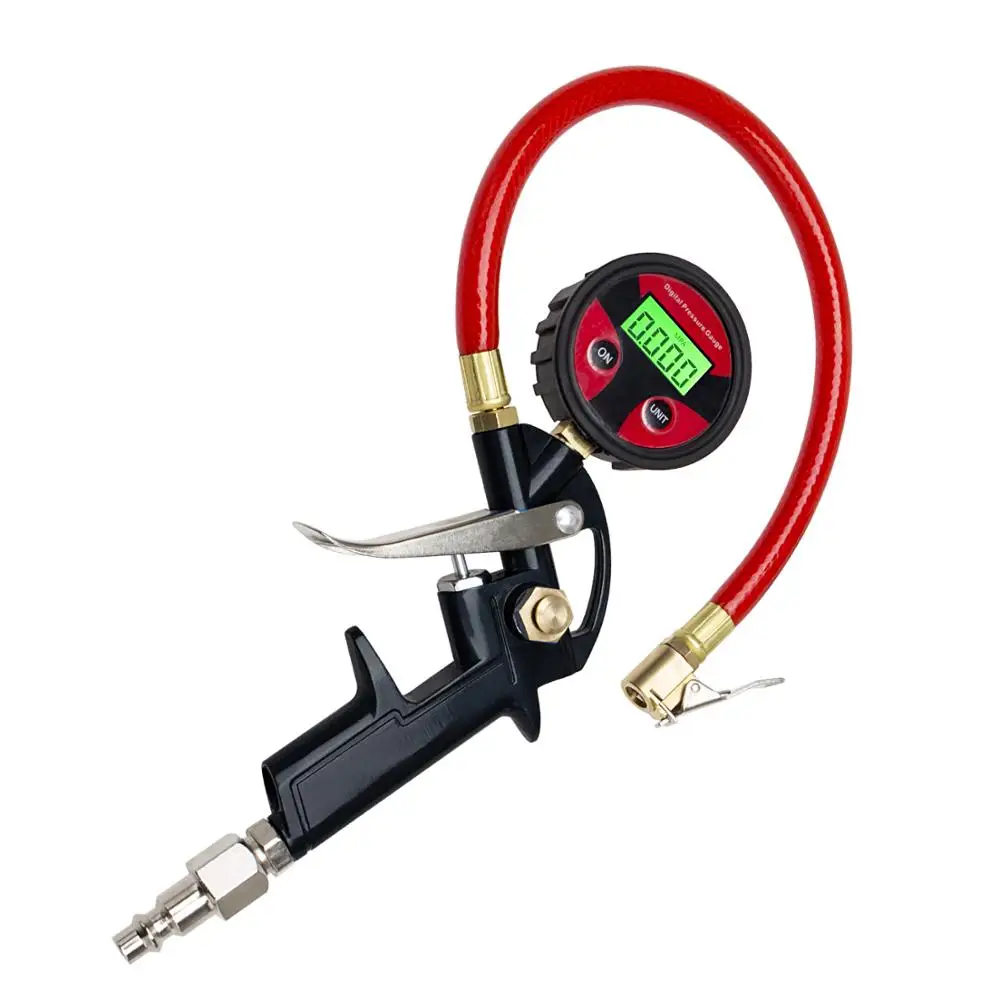 

Heavy Duty Digital Tire Inflator With Pressure Gauge Lock-On Air Chuck 0-150 PSI