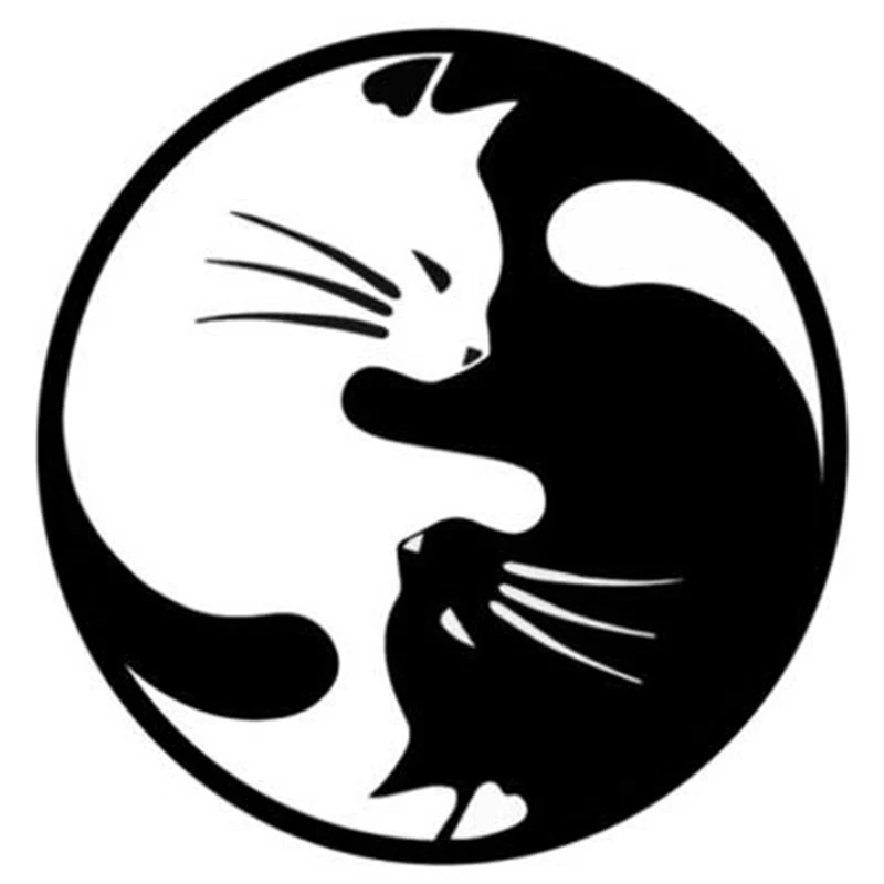 Черная/Серебряная кошка модная мультяшная Автомобильная наклейка украшение