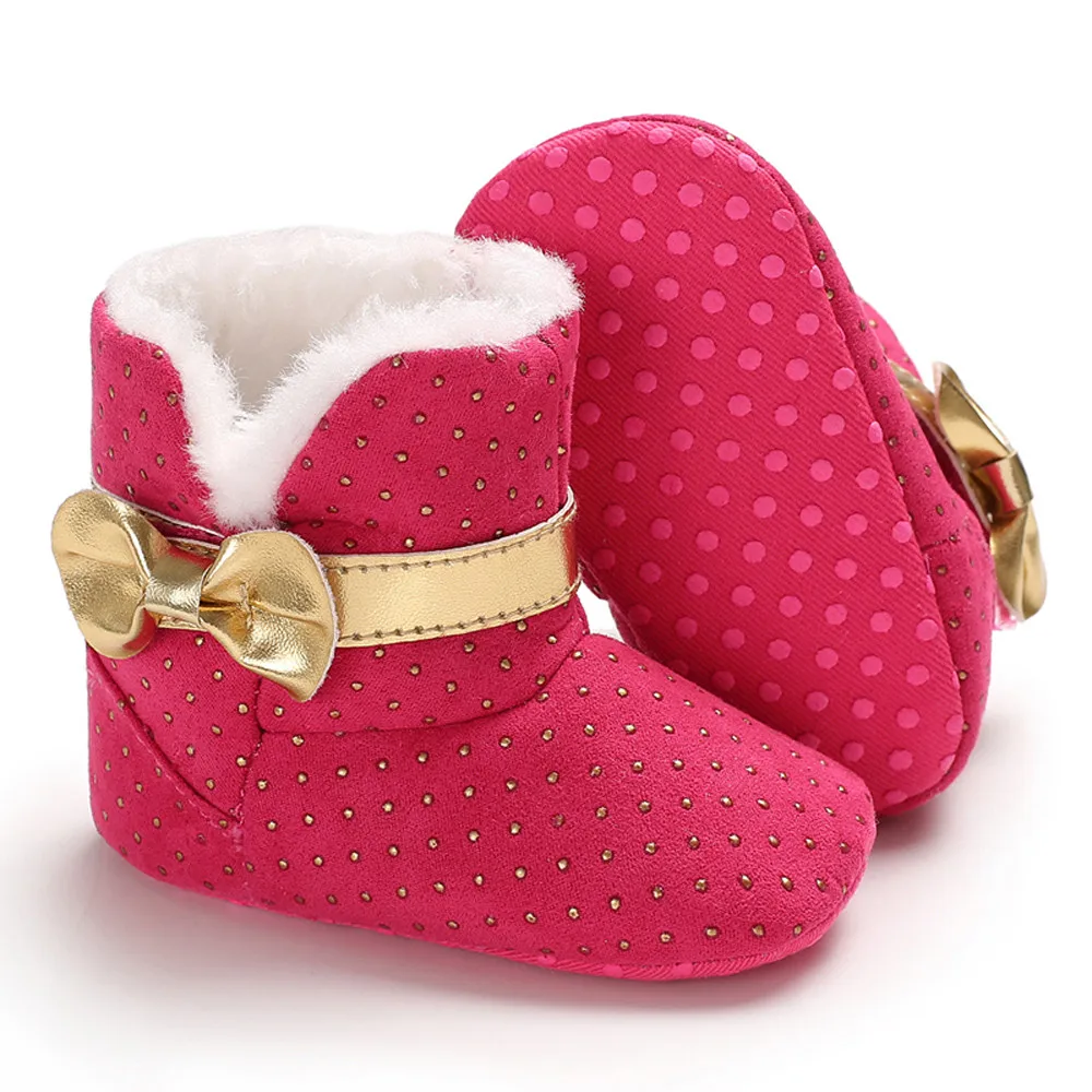 Baby Toddler Kids Boots Baby Girl Soft Booties Bow Wave Point Snow Boots Toddler Warm Shoes Baby Girls детская зимняя обувь