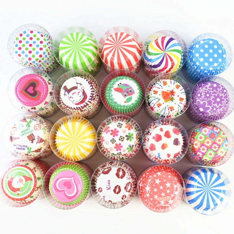 100pcs Lot Muffin Cupcake Cups Liner Cute Snowman Stipe Pattern Cake Wapper Tray For Wedding Birthday Chriatmas Cake Mold Decor Cake Decorating Supplies Aliexpress